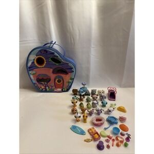 VTG Littlest Pet Shop Carry Case W/Assorted Figures & Accessories 2005 2007